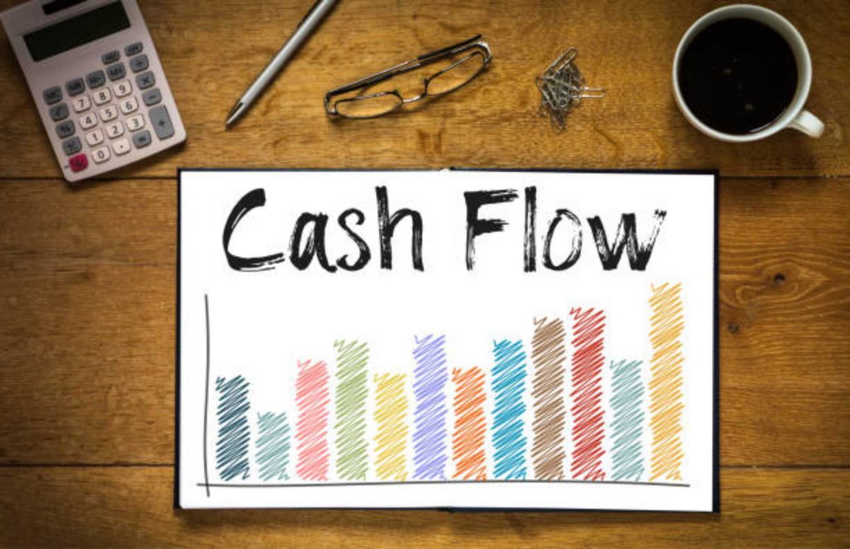 Whiteboard explaining cash flow